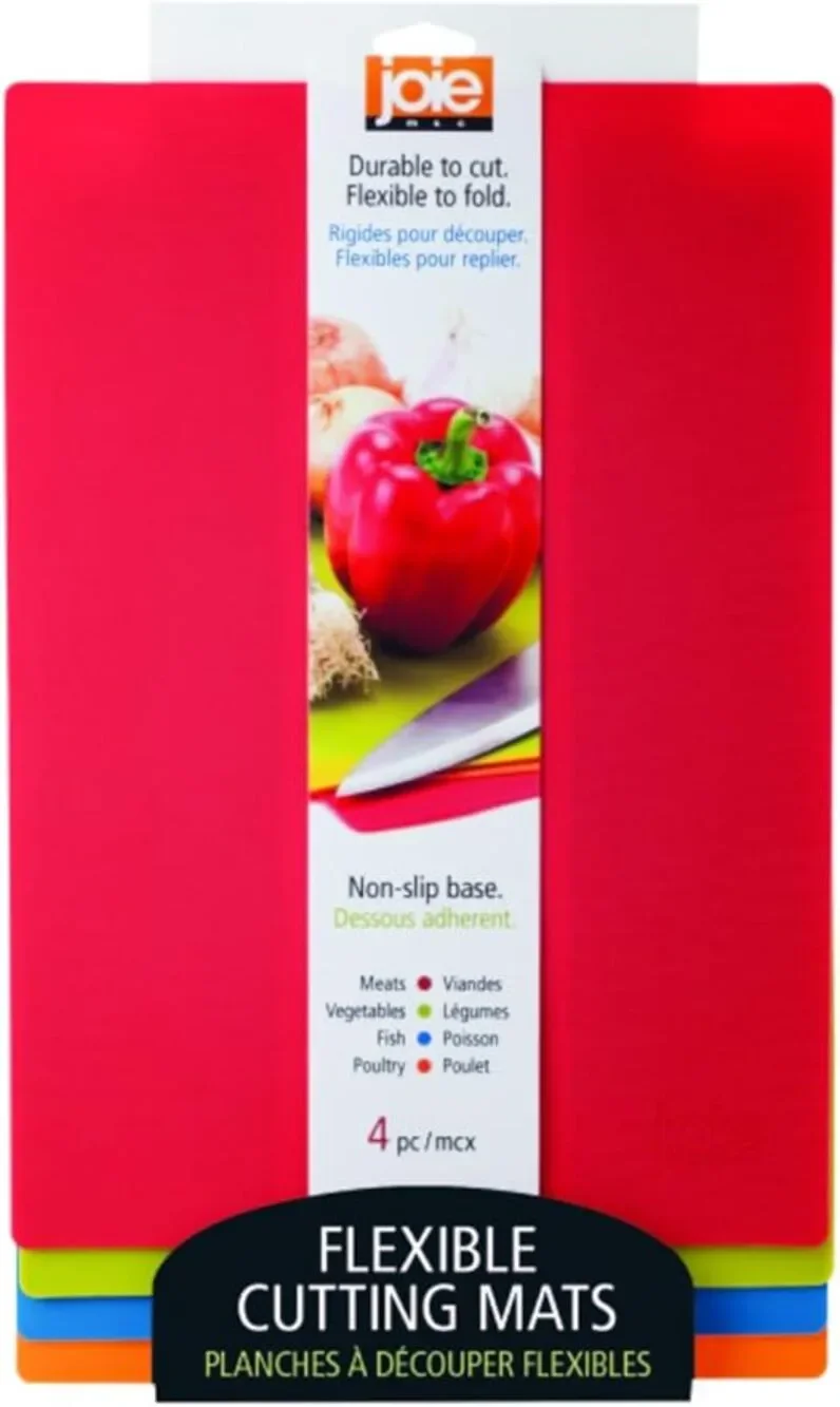 Joie Color Coded Flexible Cutting Mats (4 Pack), Multicolor